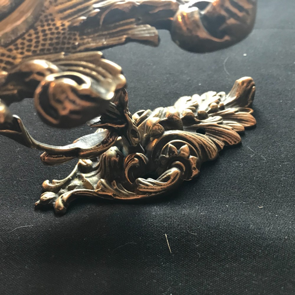 Pair of French Victorian (Baroque) Brass Curtain Tie Backs. View III