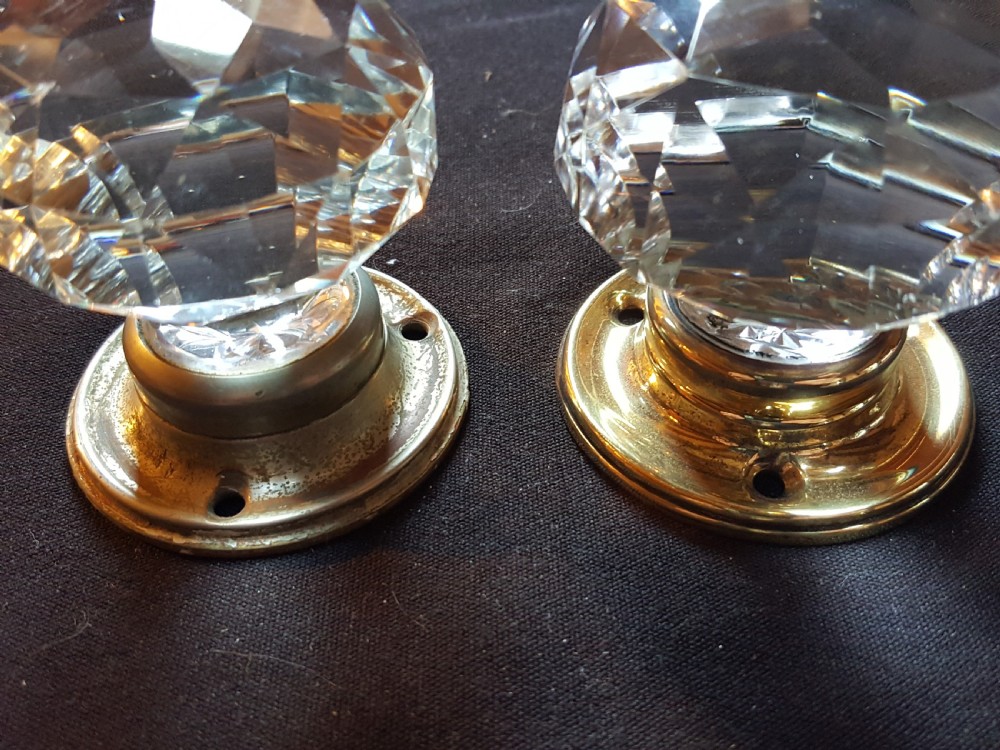 One Pair of Victorian Cut Glass Door Knobs. View II