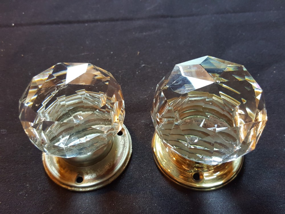 One Pair of Victorian Cut Glass Door Knobs. View V