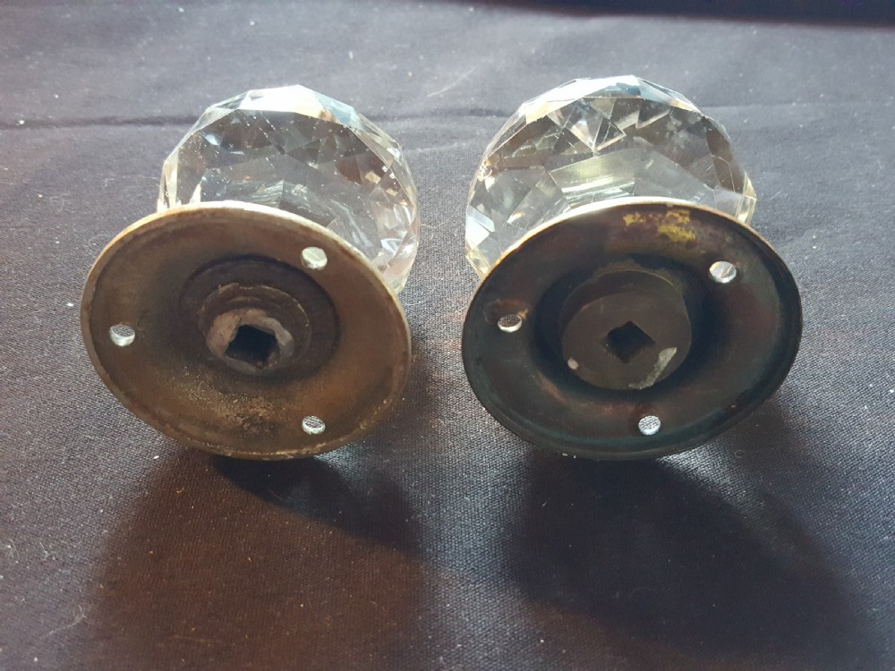 One Pair of Victorian Cut Glass Door Knobs. View VII