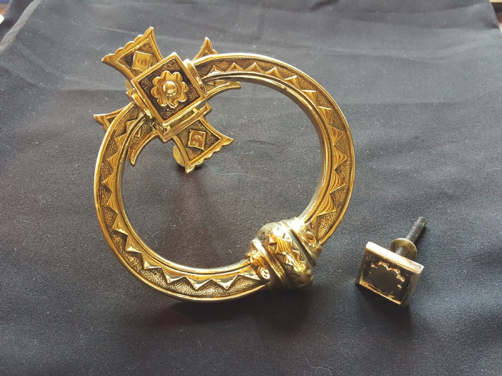 Brass Gothic Victorian Door Knocker.