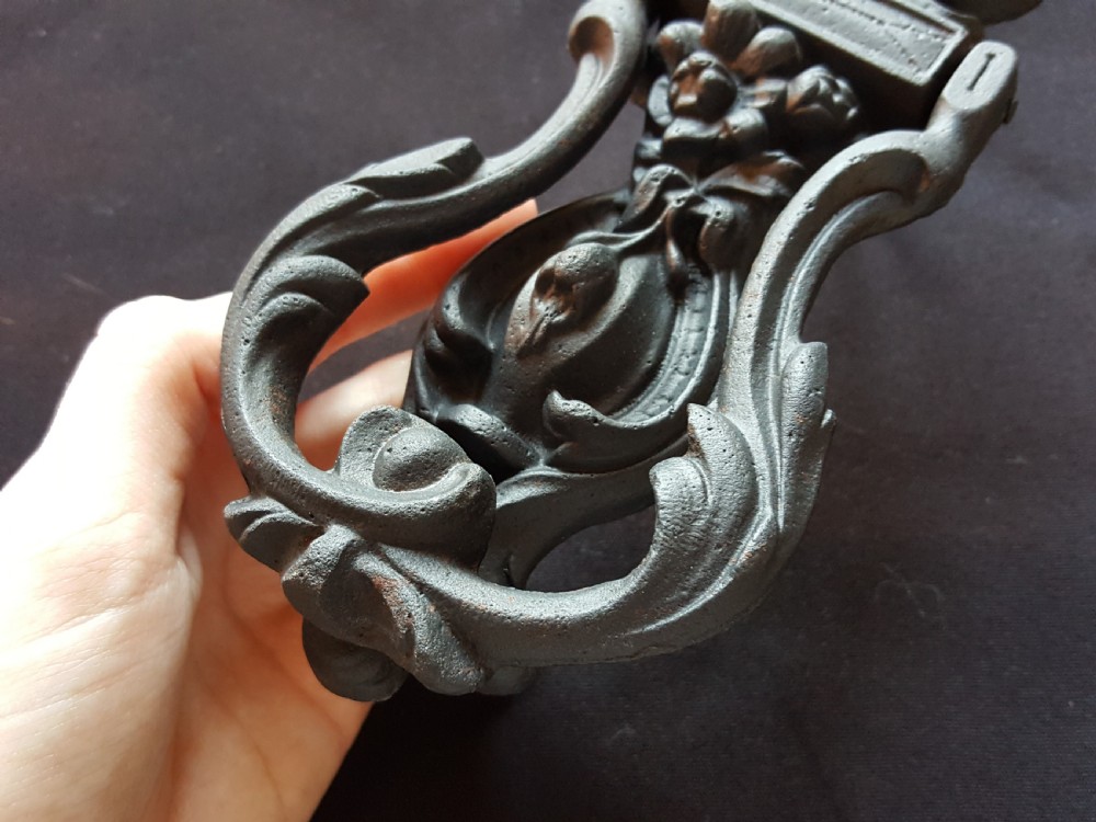 Victorian Black Cast Iron Door Knocker. View V