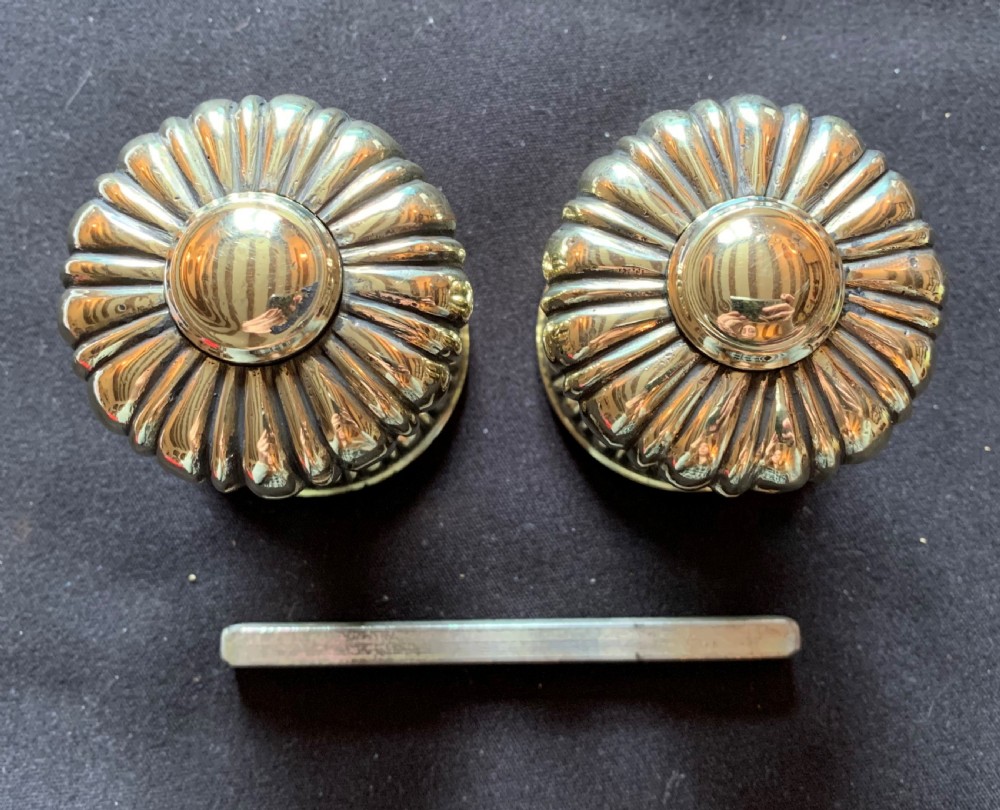 One Pair of Brass Victorian Rim Lock Door Knobs. View II