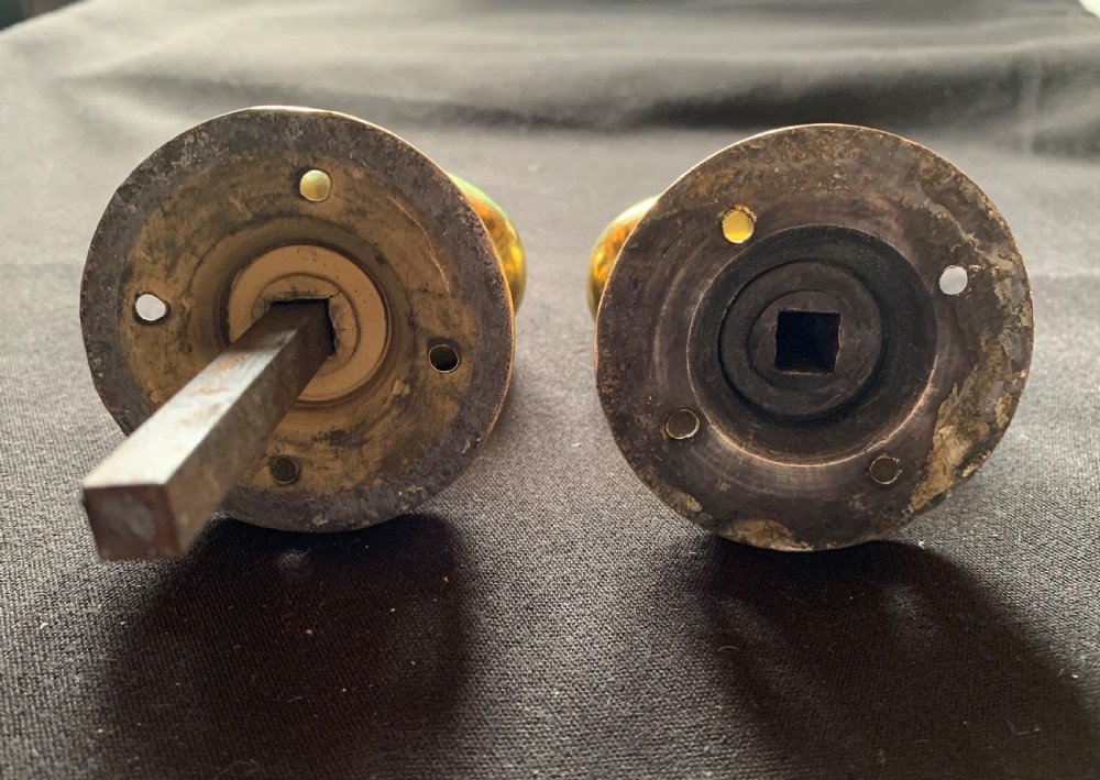 One Pair of Brass Regency Oval Door Knobs. View VI
