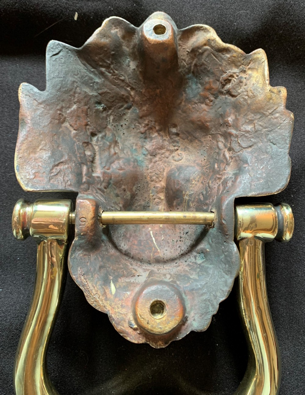 One Brass Victorian Lion's Head Door Knocker. View V