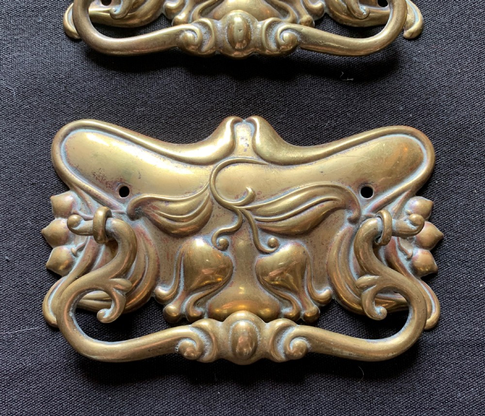 One Pair of Bronze Art Nouveau Drawer Handles. View II