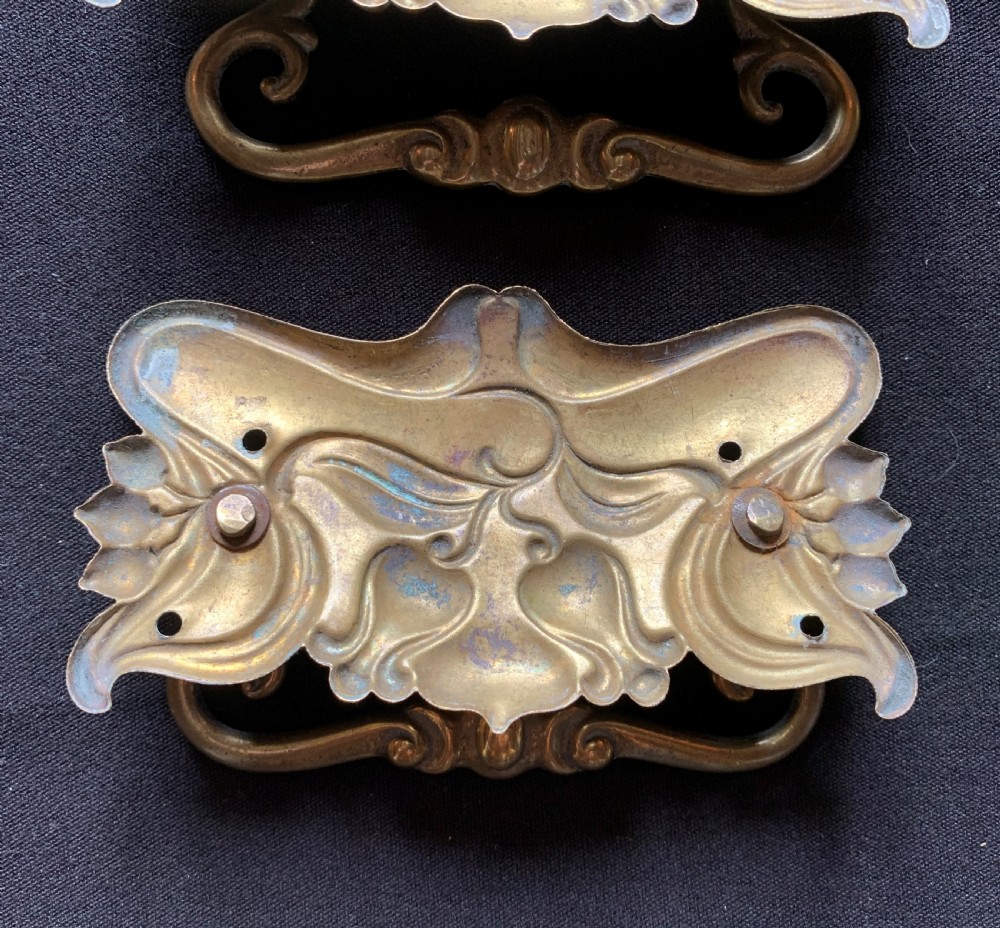 One Pair of Bronze Art Nouveau Drawer Handles. View IV