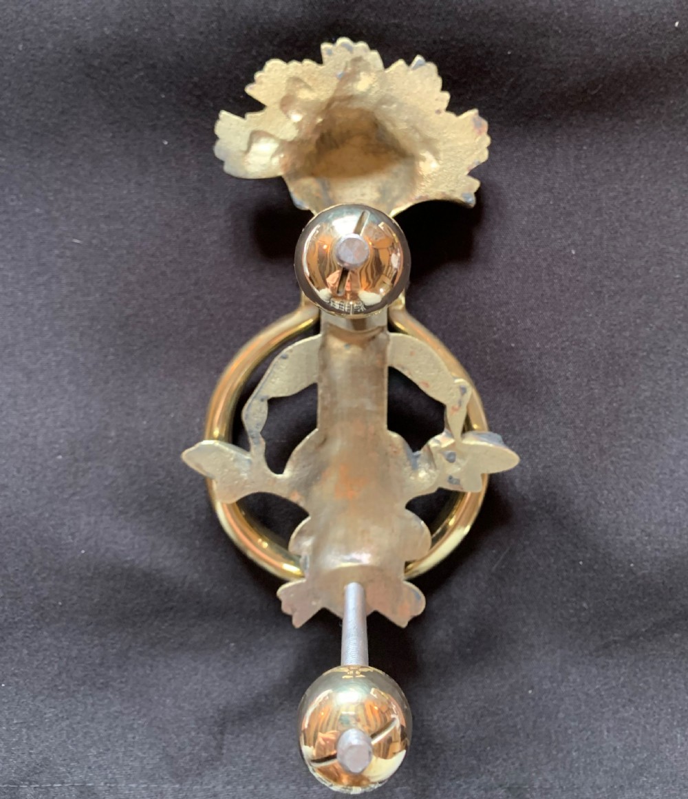 One Brass French Cherub's Face Door Knocker. View IV
