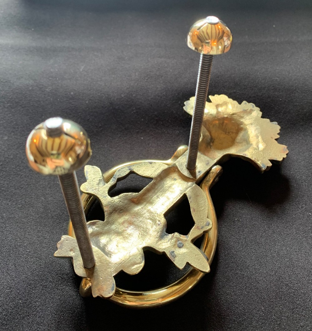 One Brass French Cherub's Face Door Knocker. View V