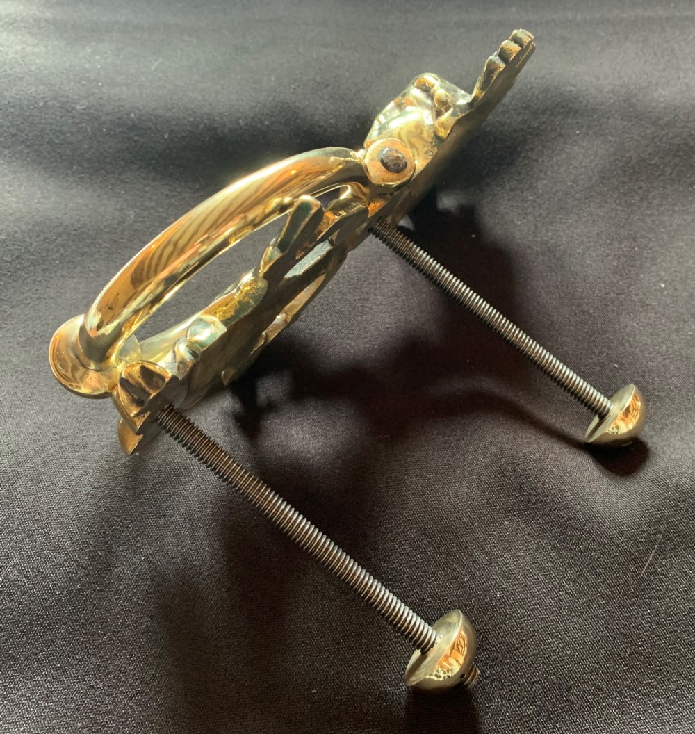 One Brass French Cherub's Face Door Knocker. View VI