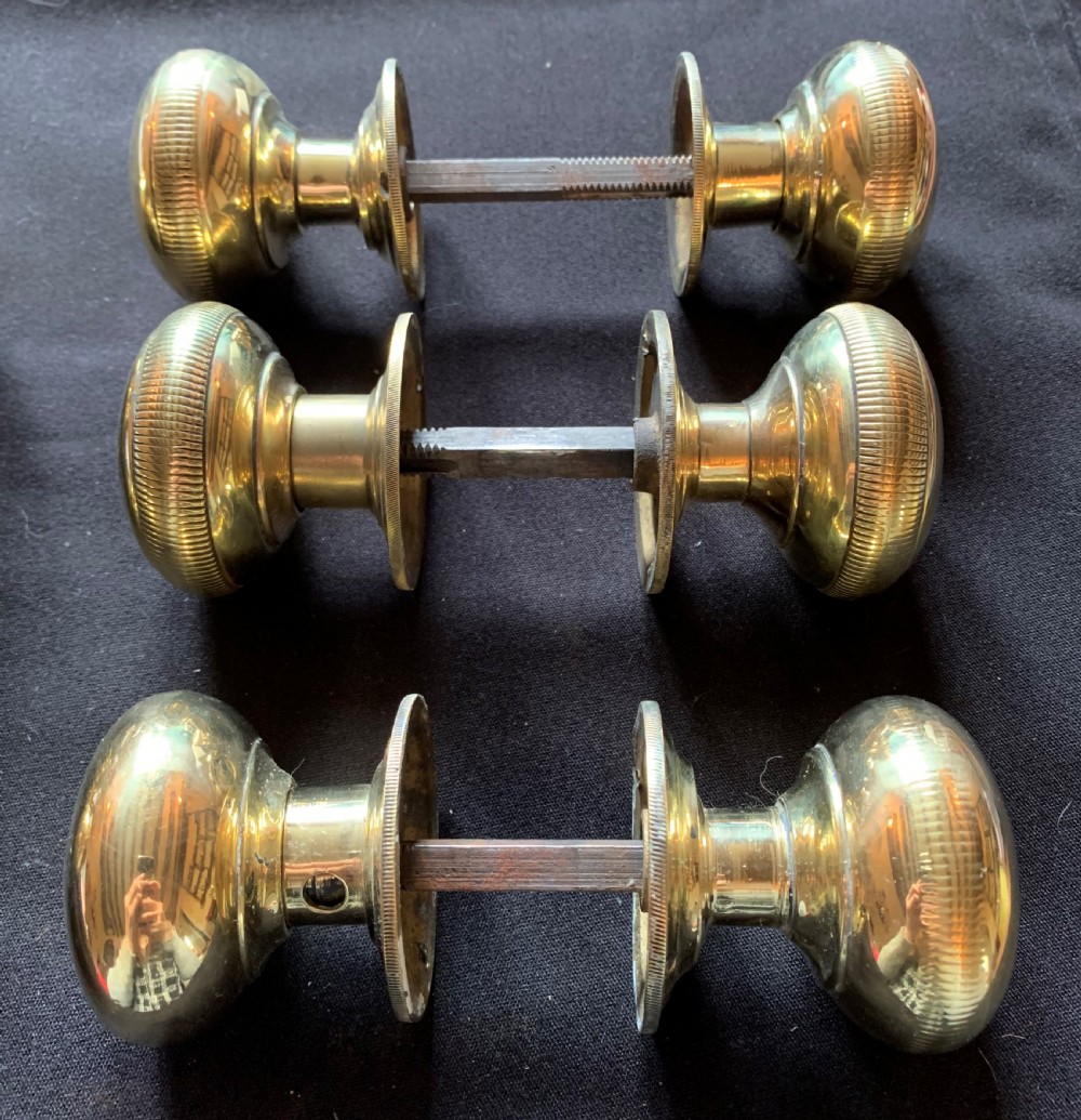 Five Pairs of Brass Victorian Door Knobs. View III