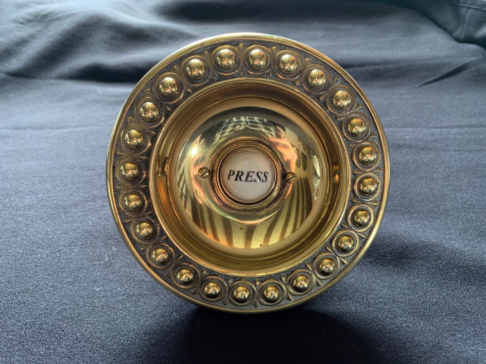 One Brass & Porcelain Gothic Victorian Door Bell Push.