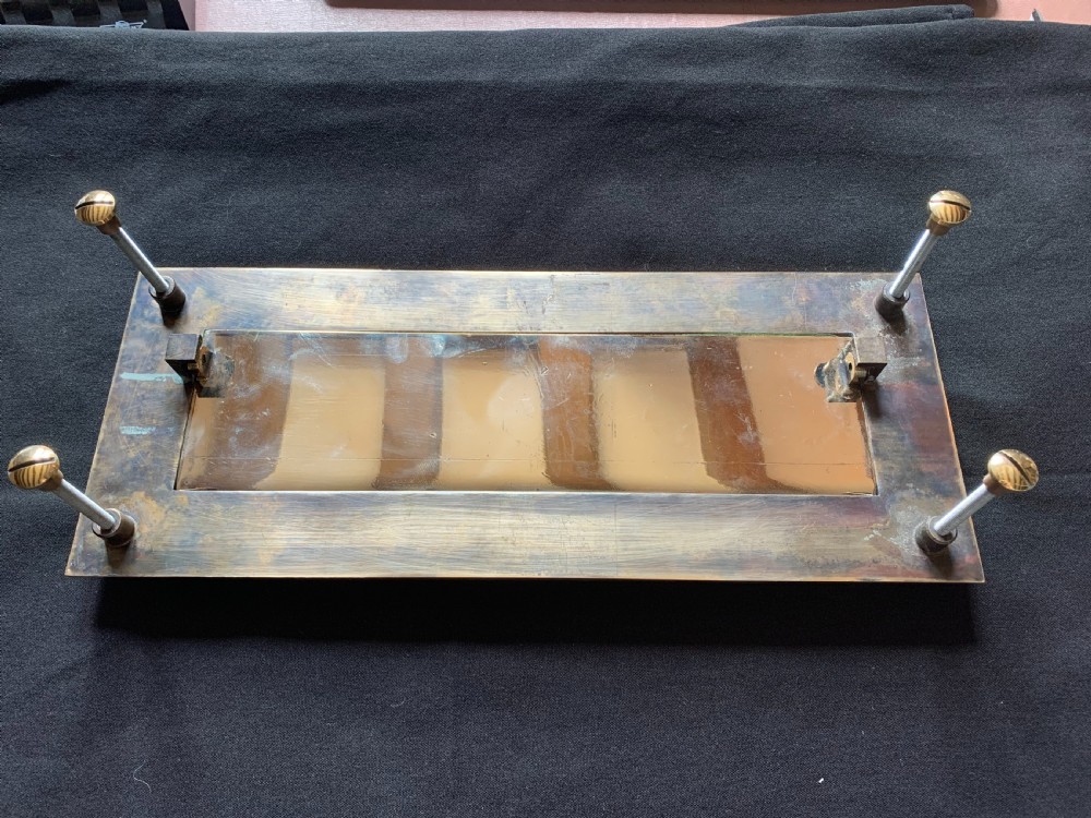 A polished brass rectangular Victorian letter box plate featuring a hinged central flap with an ergonomic lower lip. View IV
