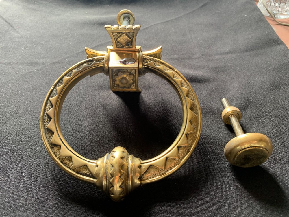 One Brass Gothic Victorian Door Knocker.