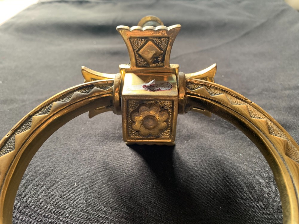 One Brass Gothic Victorian Door Knocker. View IV