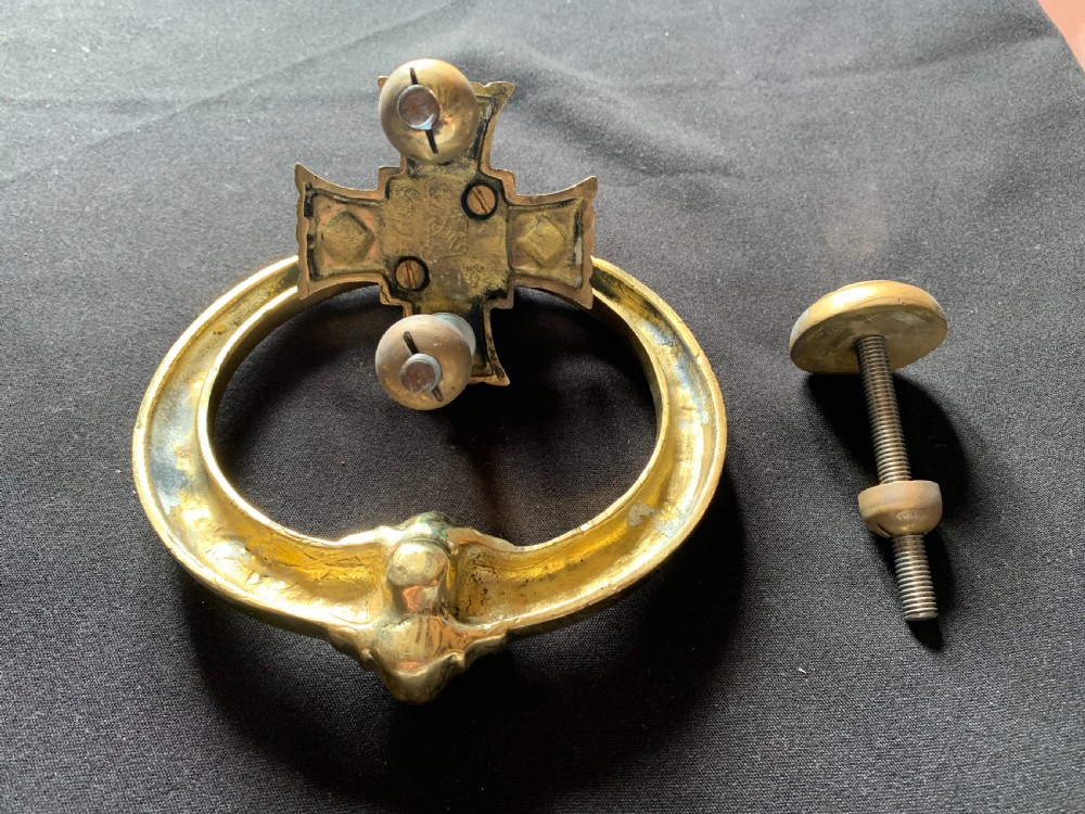 One Brass Gothic Victorian Door Knocker. View VI