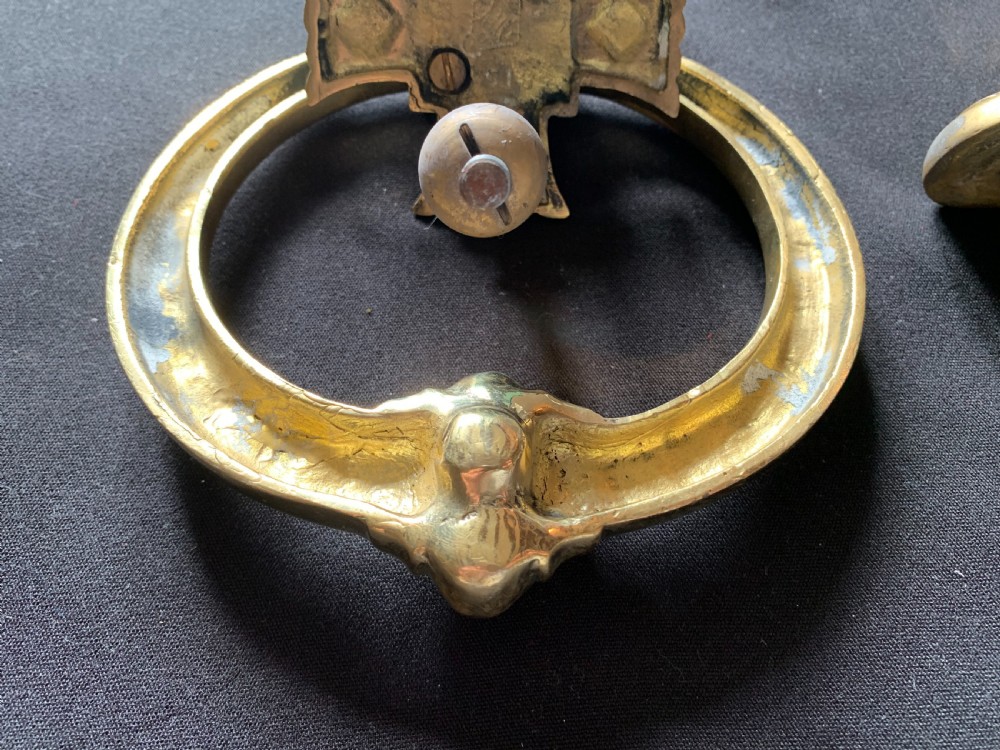 One Brass Gothic Victorian Door Knocker. View VIII