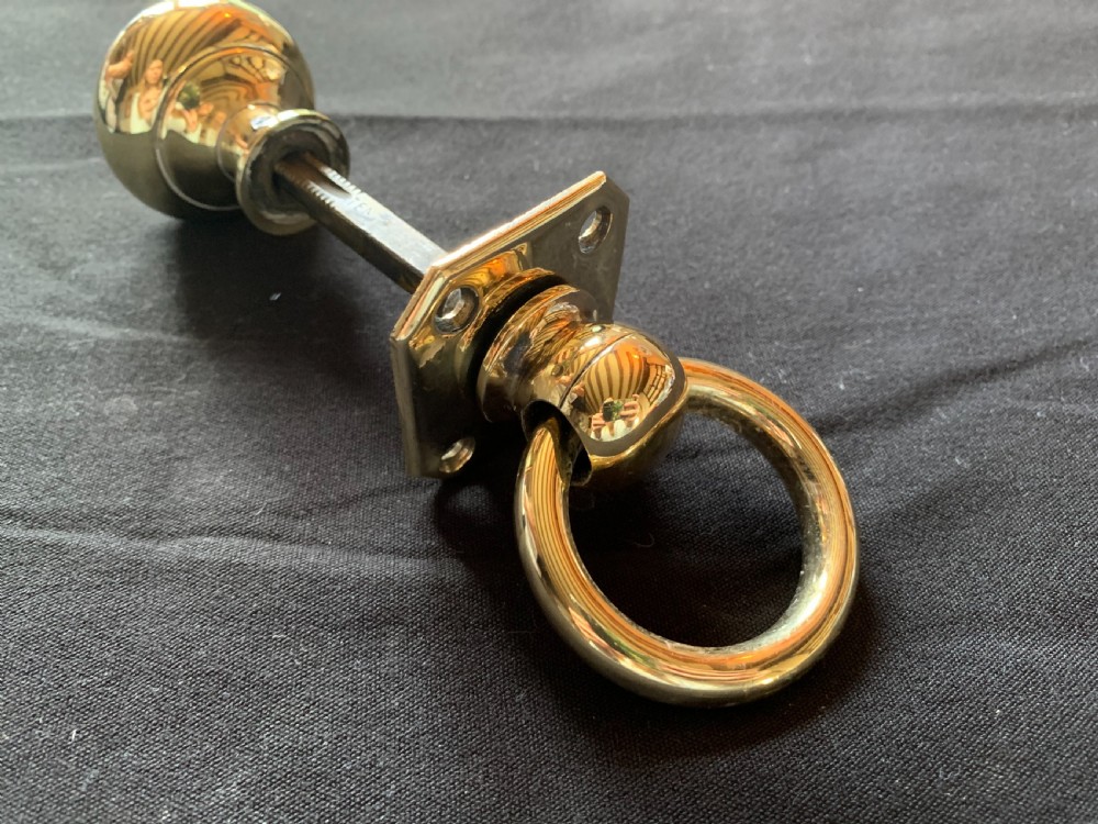 One Brass Georgian Ring Pull & Door Knob. View II