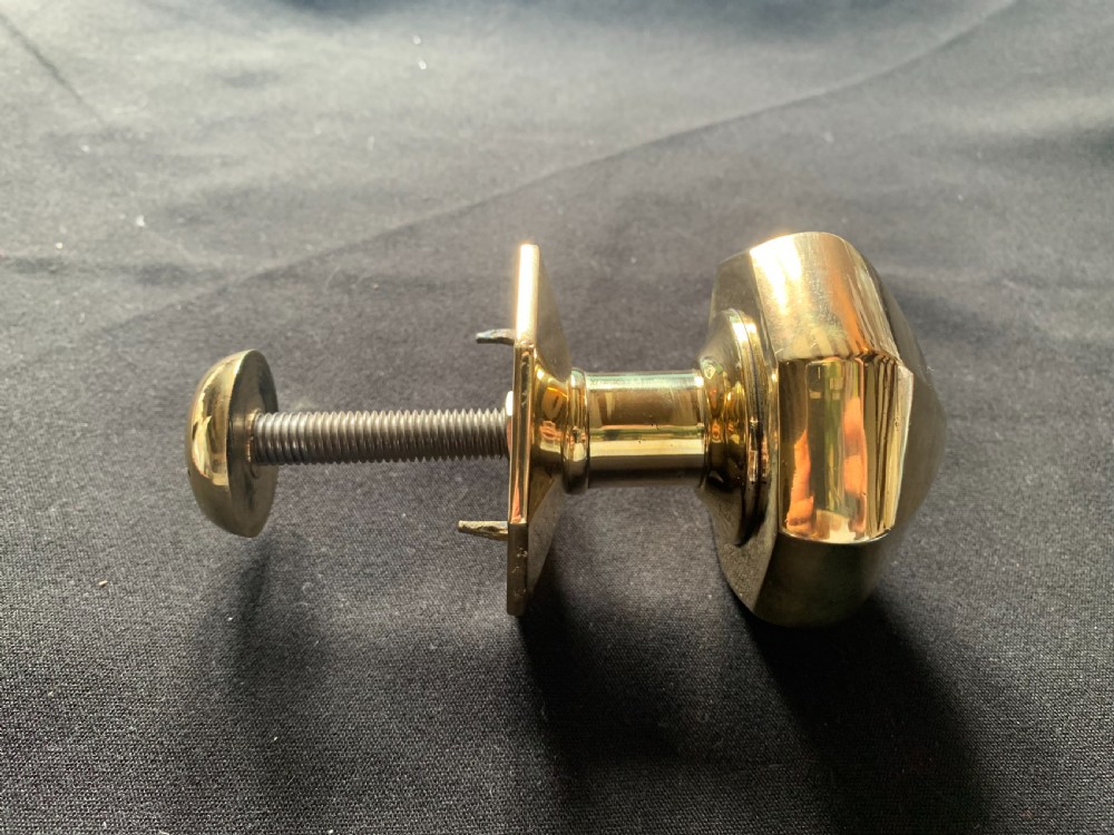 One Brass Gothic Victorian Centre Door Knob. View III