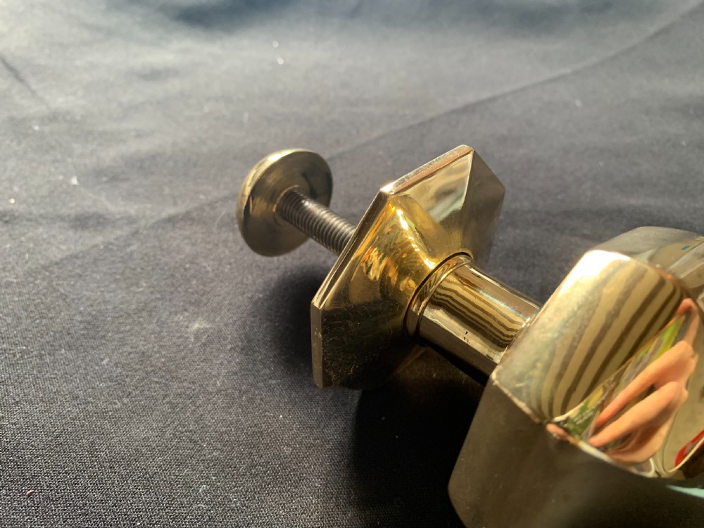 One Brass Gothic Victorian Centre Door Knob. View VI