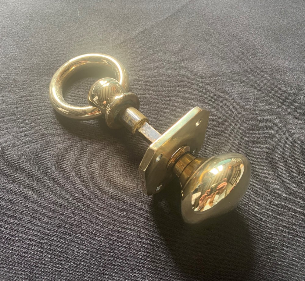 One Brass Georgian Ring Pull & Door Knob.
