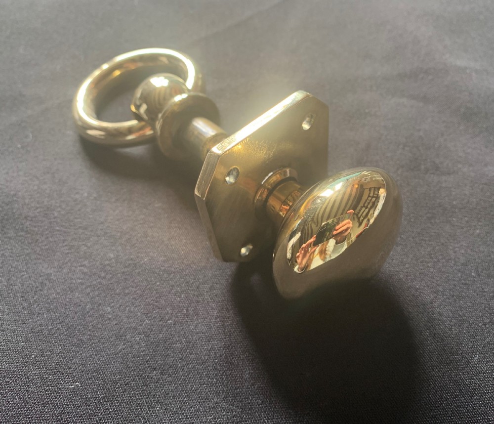 One Brass Georgian Ring Pull & Door Knob. View II