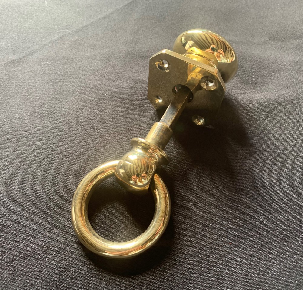 One Brass Georgian Ring Pull & Door Knob. View III