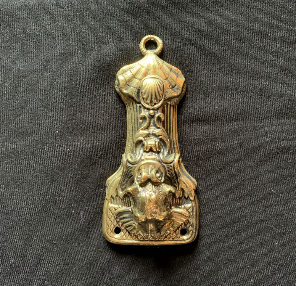 One Brass Victorian Water Dragon Door Knocker. 