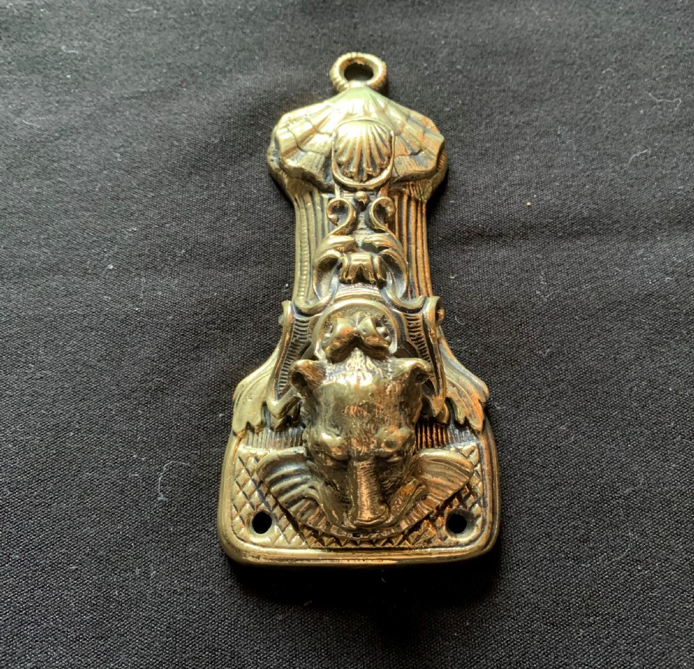 One Brass Victorian Water Dragon Door Knocker.  View II