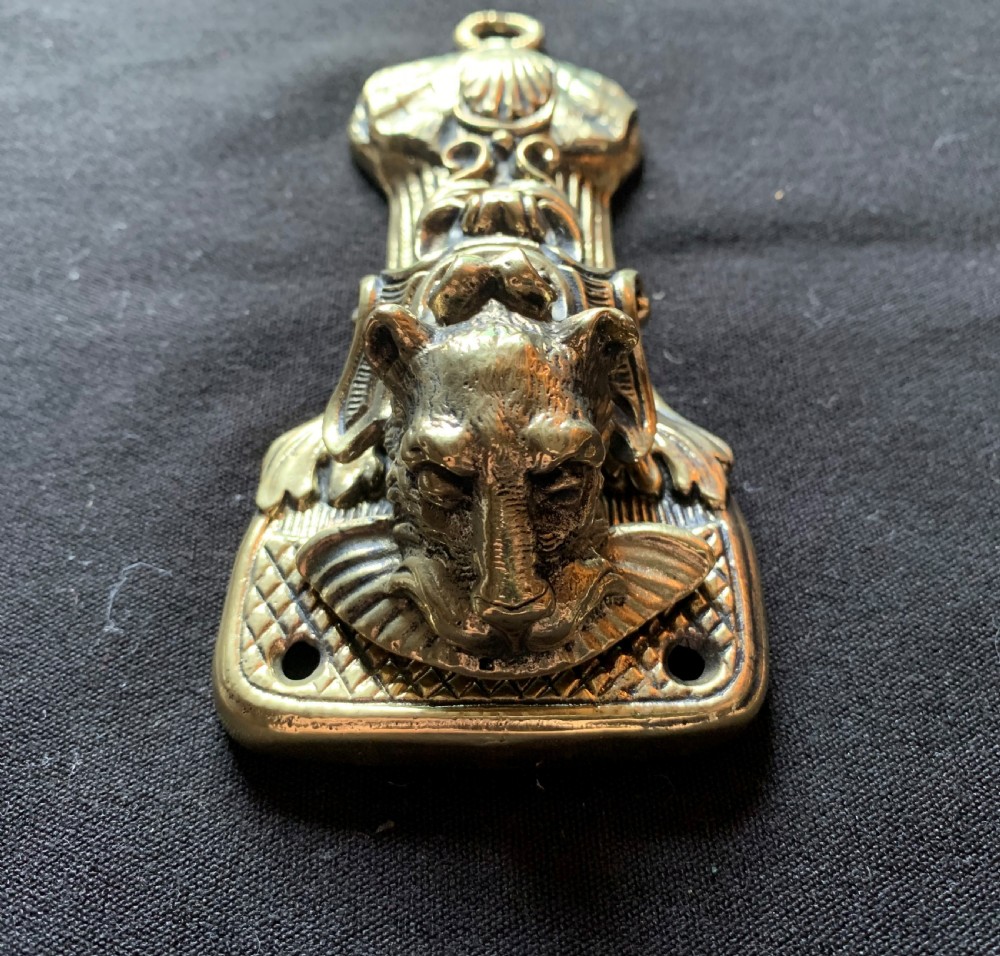 One Brass Victorian Water Dragon Door Knocker.  View III