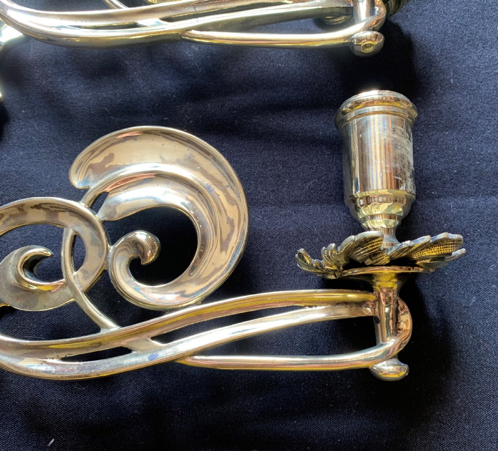 One Pair of Brass Victorian Candle Sconces. View IV