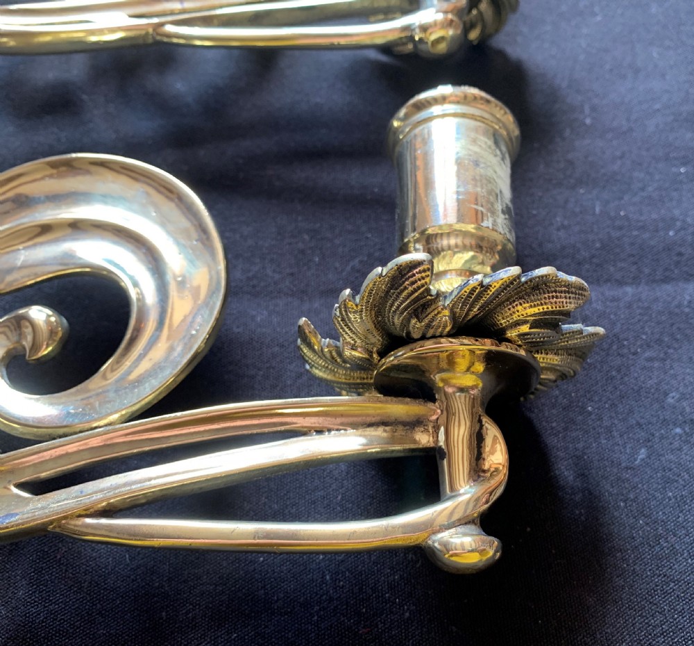 One Pair of Brass Victorian Candle Sconces. View V
