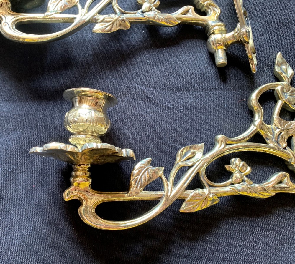 One Pair of Brass Victorian Candle Sconces. View IV