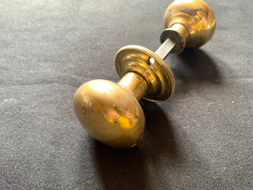 One Pair of Brass Georgian Rim Lock Door Knobs. View II