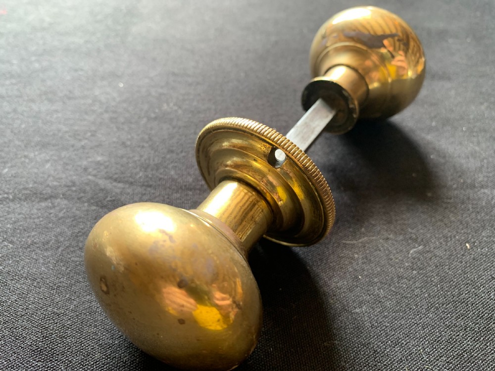 One Pair of Brass Georgian Rim Lock Door Knobs. View III