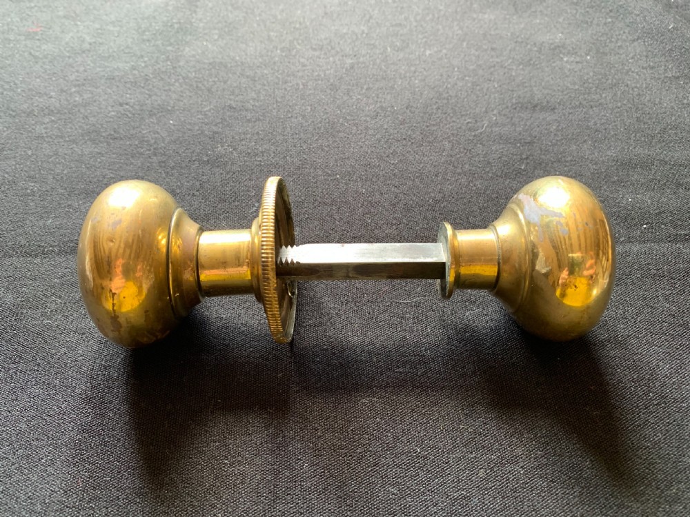 One Pair of Brass Georgian Rim Lock Door Knobs. View IV
