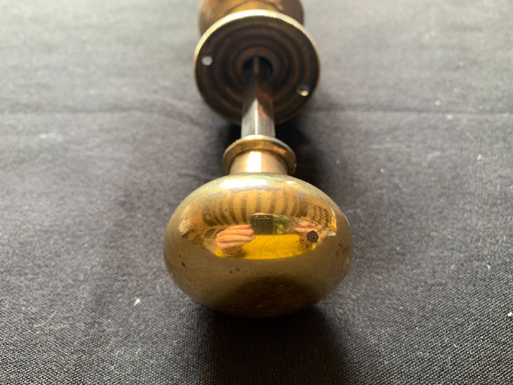 One Pair of Brass Georgian Rim Lock Door Knobs. View VII