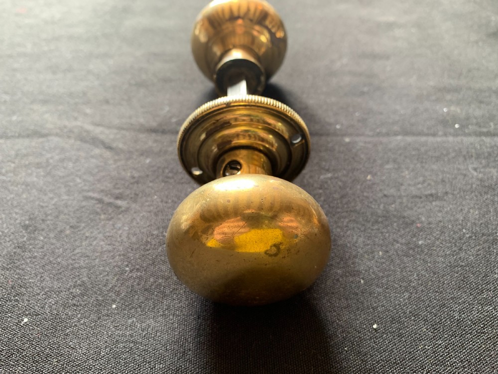 One Pair of Brass Georgian Rim Lock Door Knobs. View VIII