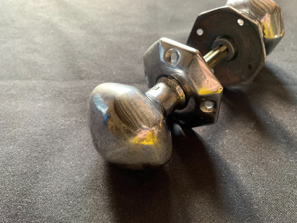 One Pair of Cast Iron Burnished Georgian Door Knobs.  View II