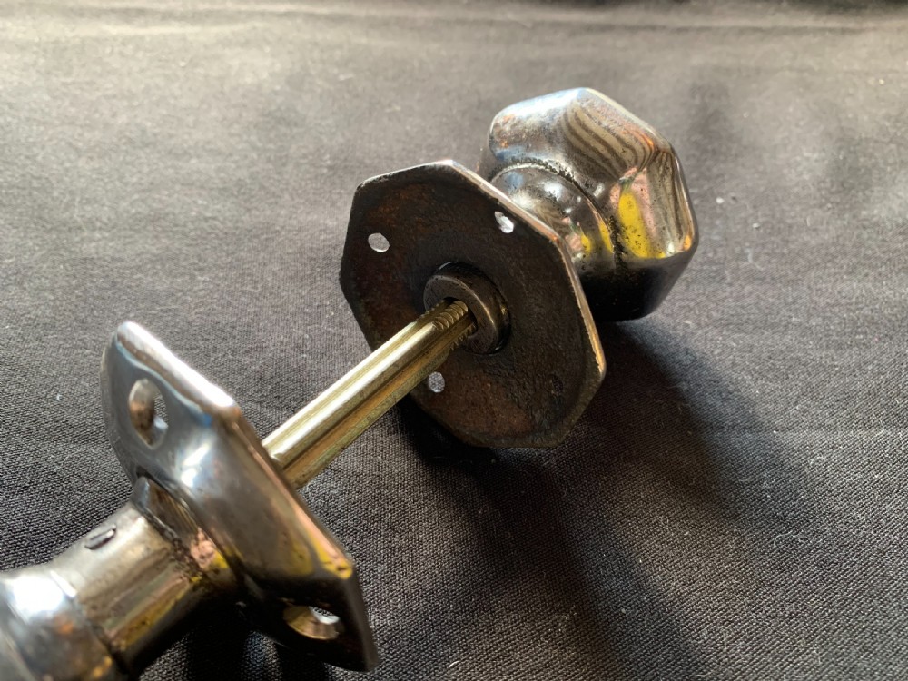 One Pair of Cast Iron Burnished Georgian Door Knobs.  View III
