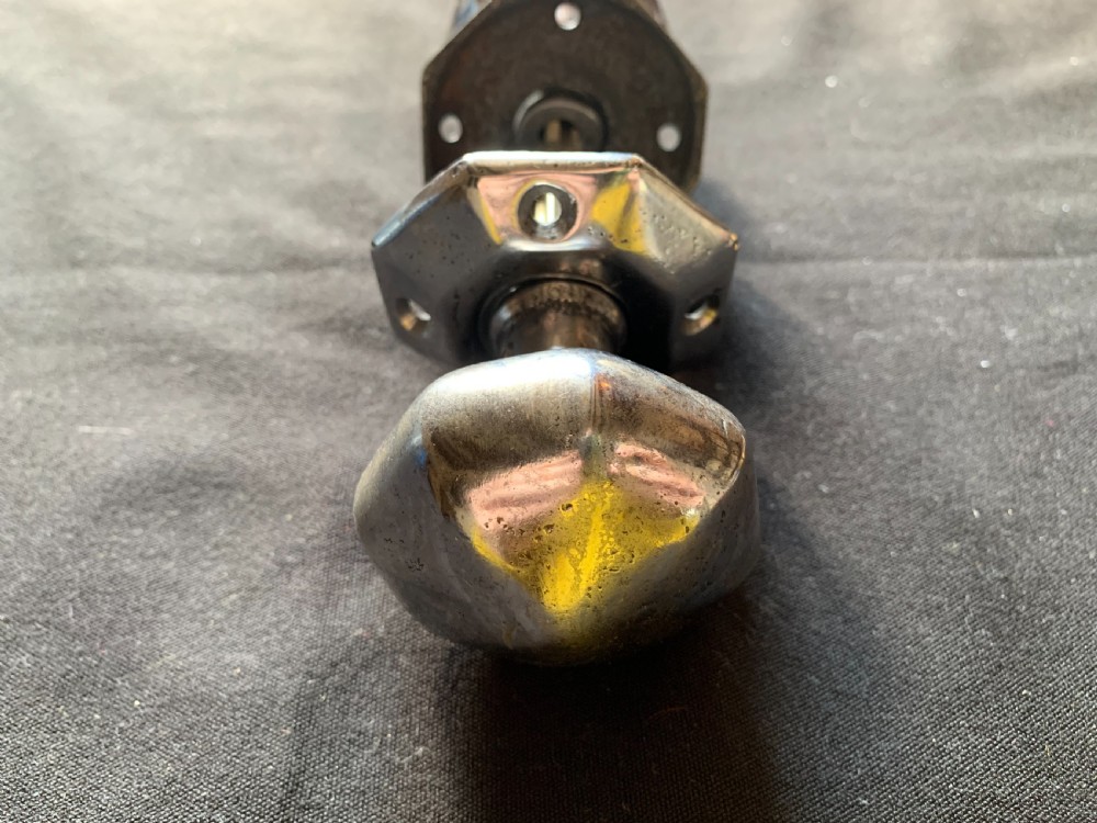 One Pair of Cast Iron Burnished Georgian Door Knobs.  View IV