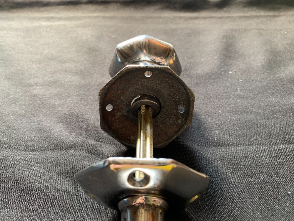 One Pair of Cast Iron Burnished Georgian Door Knobs.  View V