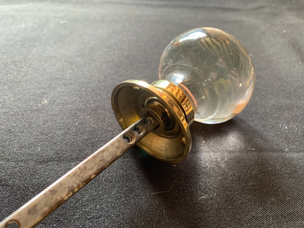 One Pair of Brass & Glass Regency Door Knobs. View IV