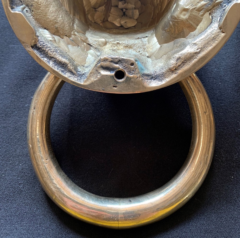 One Large Brass Victorian Lion Head Door Knocker.  View VI