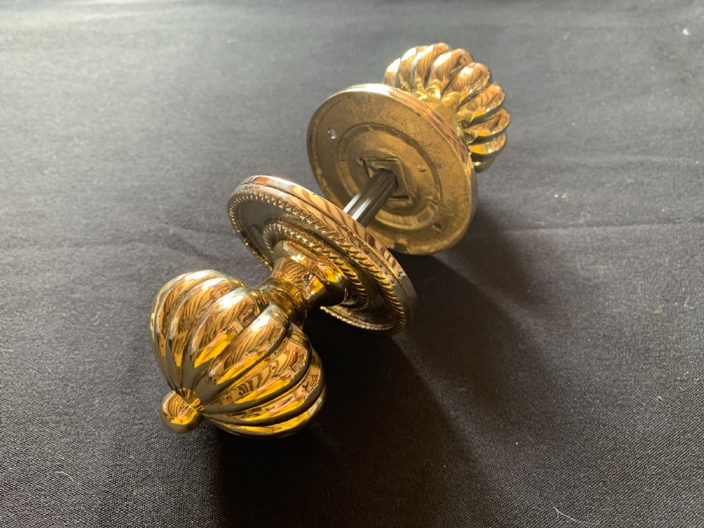 One Pair of Brass Victorian Door Knobs. 