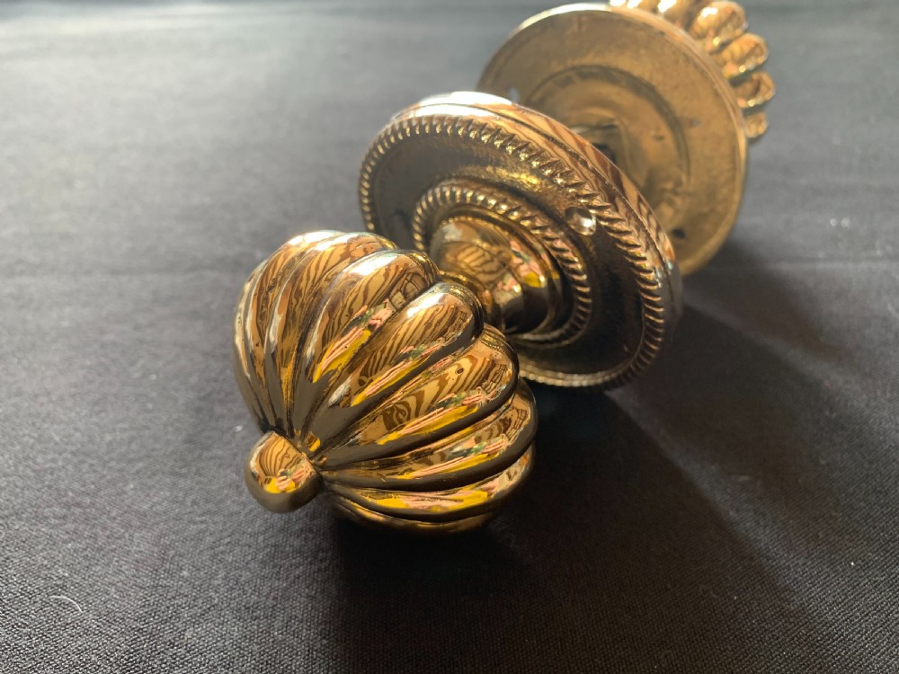 One Pair of Brass Victorian Door Knobs.  View II