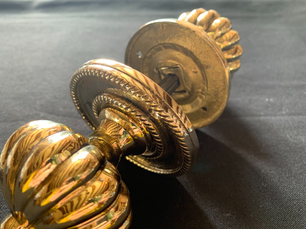 One Pair of Brass Victorian Door Knobs.  View III