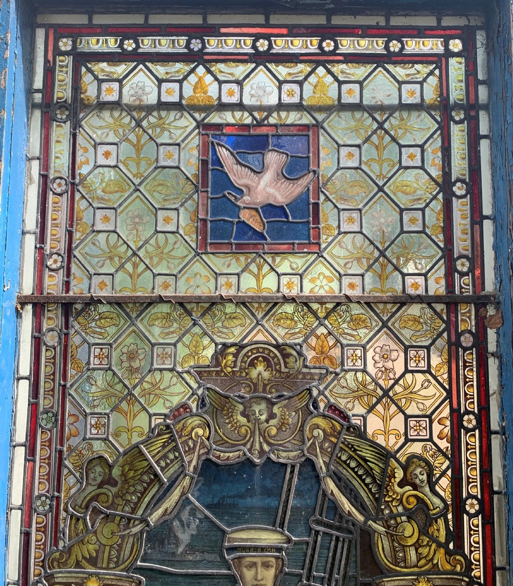 Set of Three WW1 Memorial Stained Glass Windows (Sailor, Soldier & Joan of Arc). View III