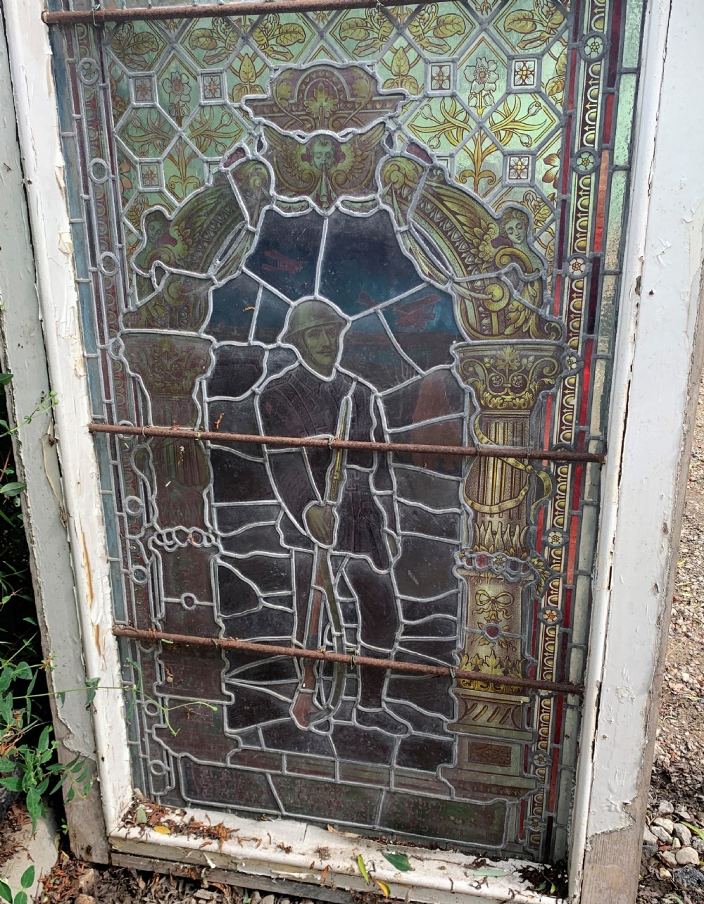 Set of Three WW1 Memorial Stained Glass Windows (Sailor, Soldier & Joan of Arc). View VI