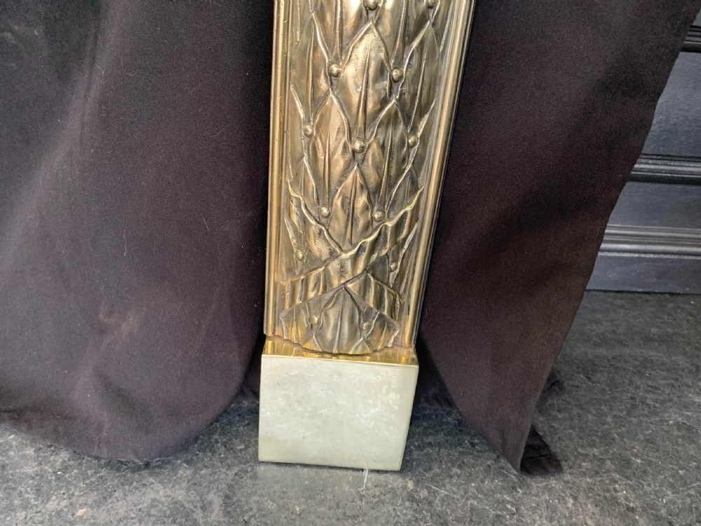 One Brass Victorian Lion Head Fire Surround. View III